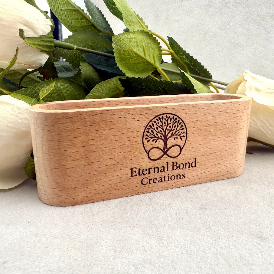 Engraved Wooden Business Card Holder
