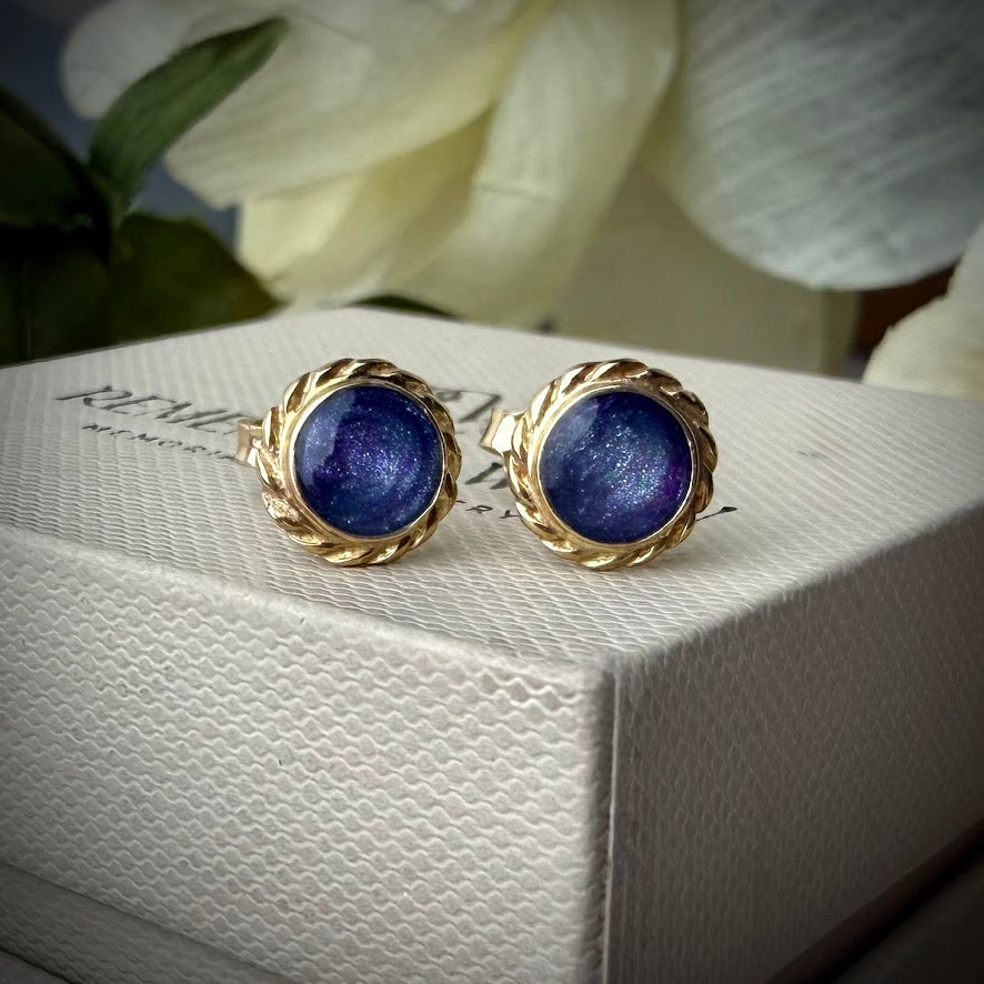 9ct Yellow Gold Rope Edged Memorial Earrings