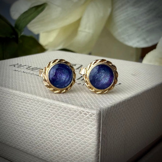 9ct Yellow Gold Rope Edged Memorial Earrings