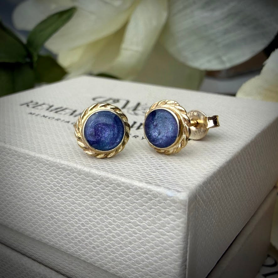9ct Yellow Gold Rope Edged Memorial Earrings