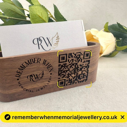 Engraved Wooden Business Card Holder