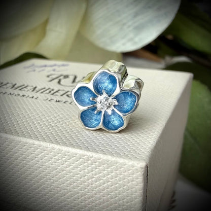 Sterling Silver Forget Me Not/ Flower Bracelet Memorial Charm