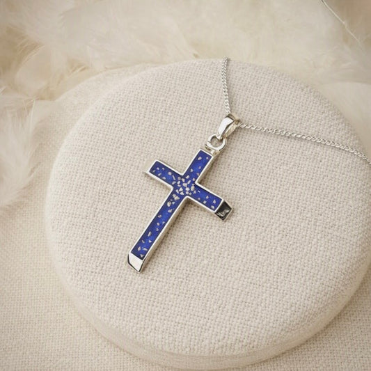 Sterling Silver 3D Cross Memorial Pendant