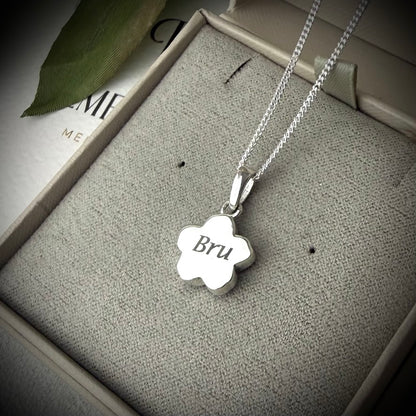 Sterling Silver Forget Me Not/ Flower Memorial Pendant