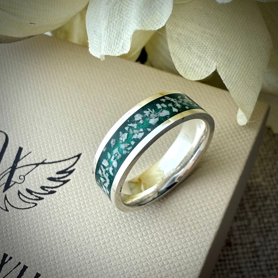 Sterling Silver 6mm Channel Memorial Ring