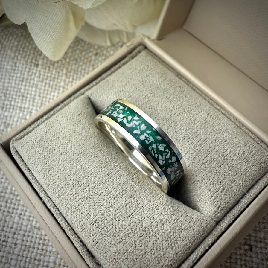 Sterling Silver 6mm Channel Memorial Ring