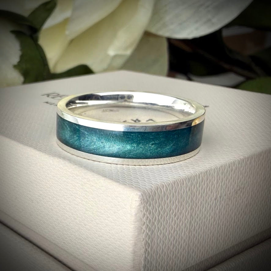Sterling Silver 6mm Channel Memorial Ring