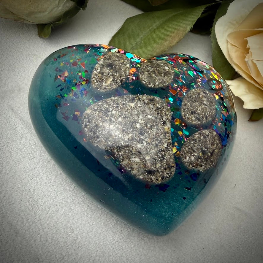 Large Puffy Heart Memorial Paperweight