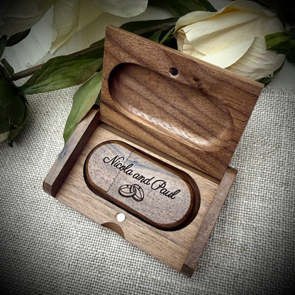 Engraved Wooden Keepsake Photo USB Stick