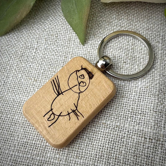 Engraved Wooden Keepsake Keyring