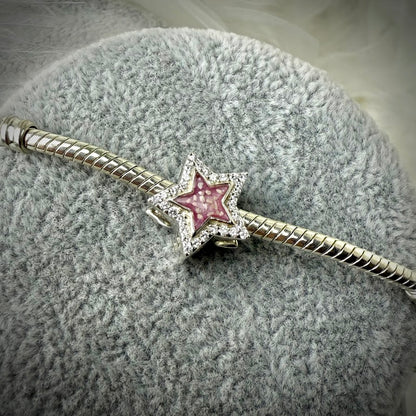 Sterling Silver Crystal Star Bracelet Memorial Charm
