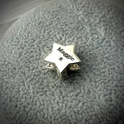 Sterling Silver Crystal Star Bracelet Memorial Charm