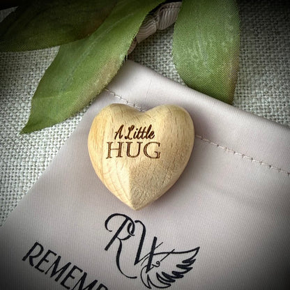 Engraved Wooden Comfort Heart Pebble