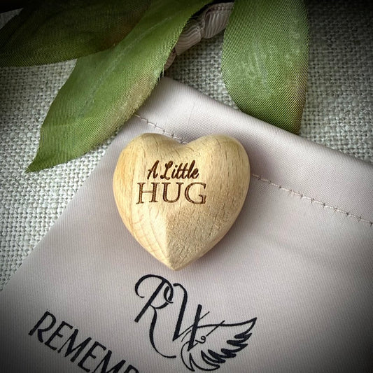 Engraved Wooden Comfort Heart Pebble