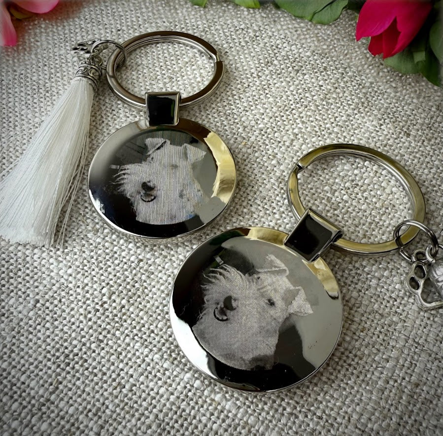Engraved /  photo Memorial keyring