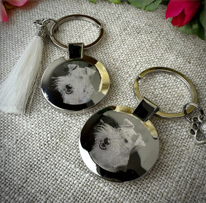 Engraved /  photo Memorial keyring