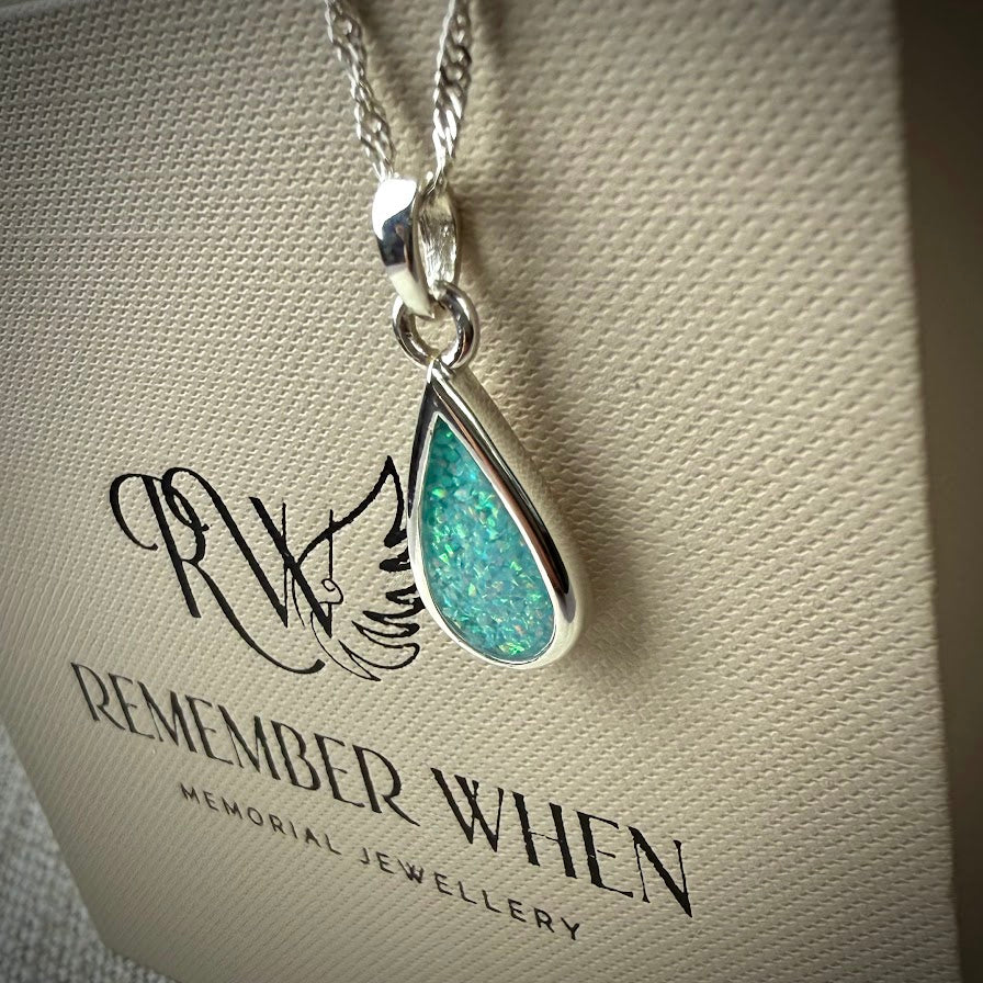 Sterling Silver Classic Teardrop Memorial Pendant