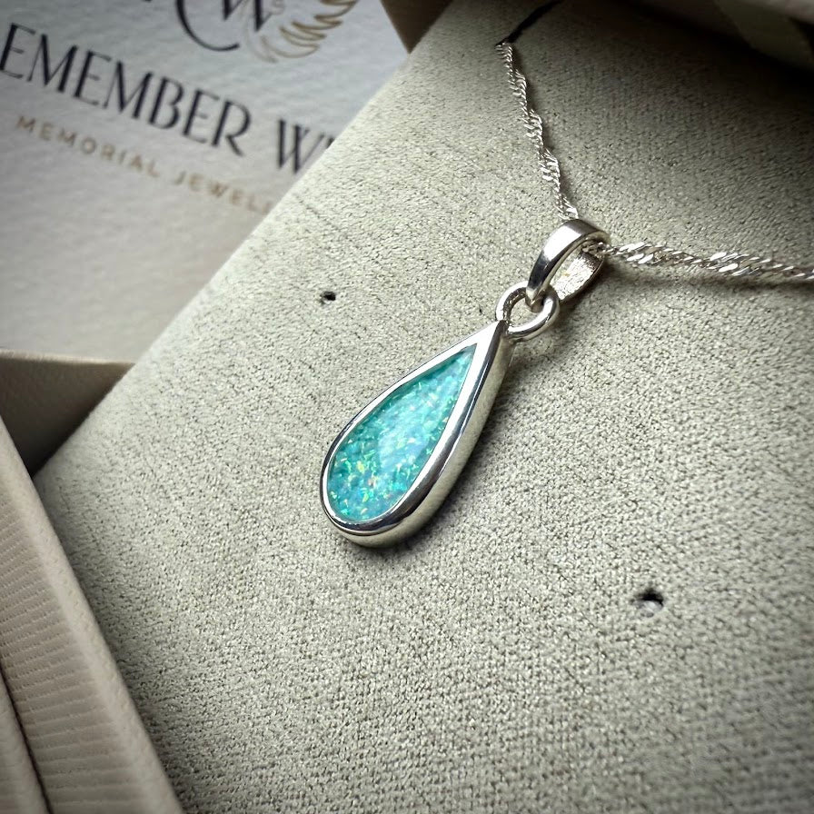 Sterling Silver Classic Teardrop Memorial Pendant