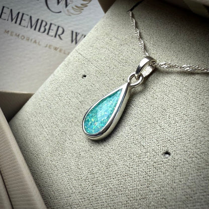 Sterling Silver Classic Teardrop Memorial Pendant