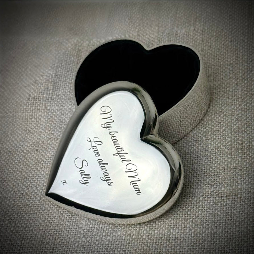 Engraved Keepsake Heart Trinket Box