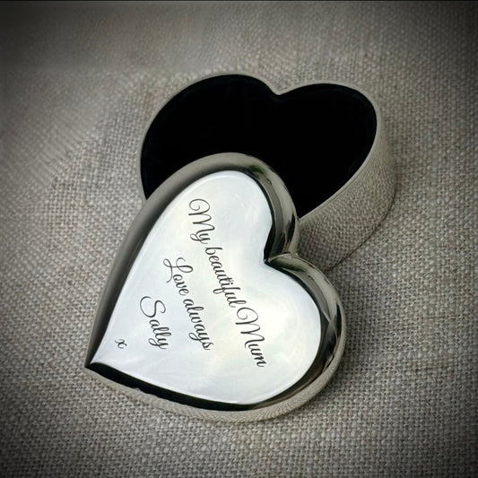 Engraved Keepsake Heart Trinket Box