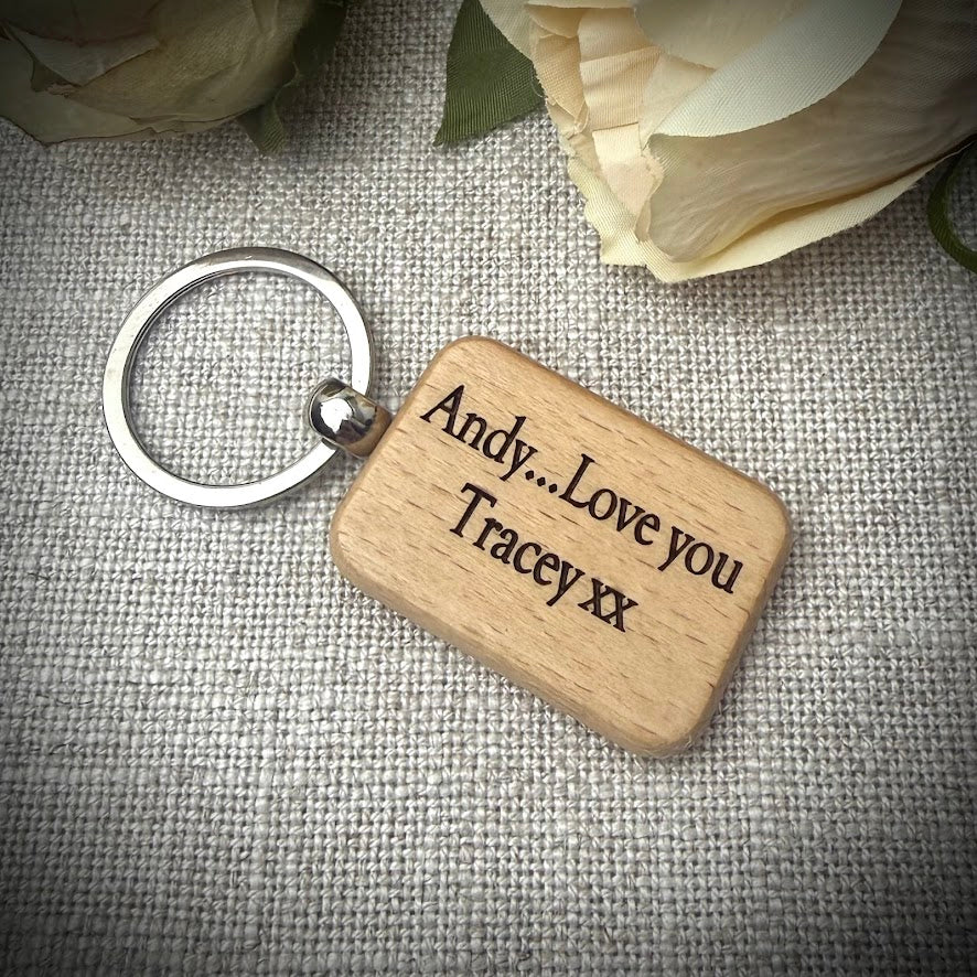 Engraved Wooden Keepsake Keyring