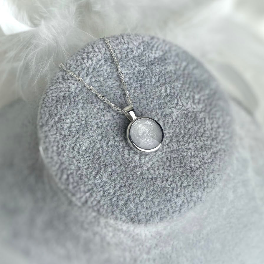 Sterling Silver 12mm Round Memorial Pendant