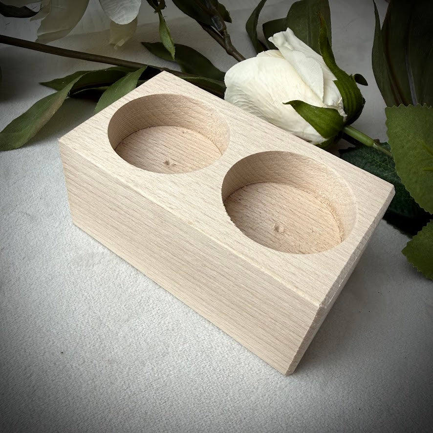 Engraved Wooden Double Memorial Candle