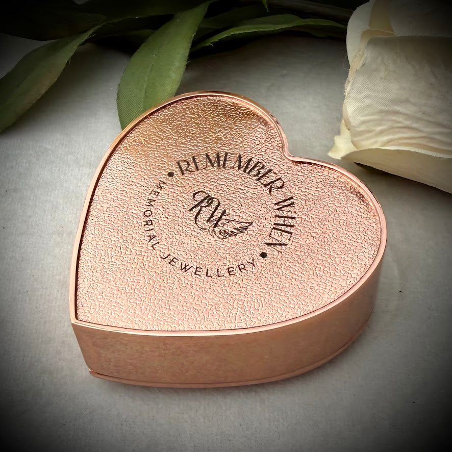 Engraved Rose Gold Heart keepsake Trinket Box