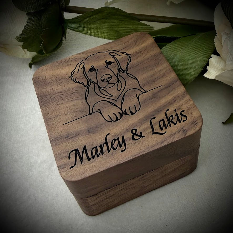 Engraved Wooden Ashes/Fur Keepsake Memorial Box