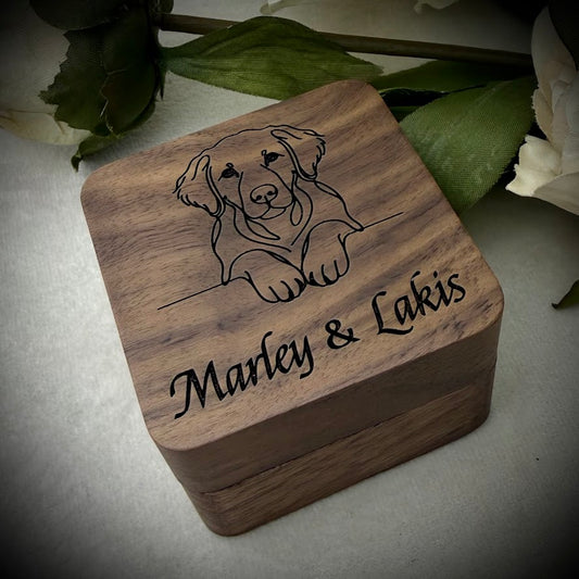 Engraved Wooden Ashes/Fur Keepsake Memorial Box