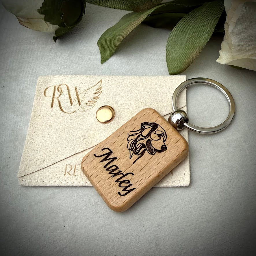 Engraved Wooden Keepsake Keyring