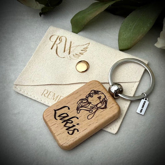Engraved Wooden Keepsake Keyring