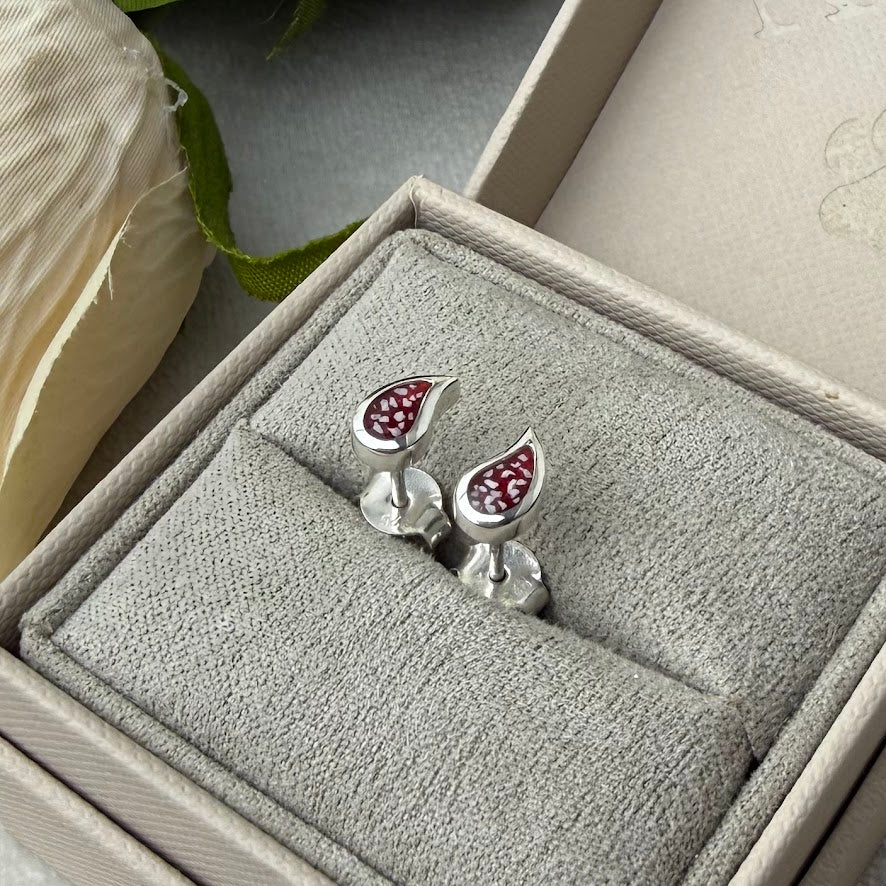 Sterling Silver Petite Teardrop Stud Memorial Earrings