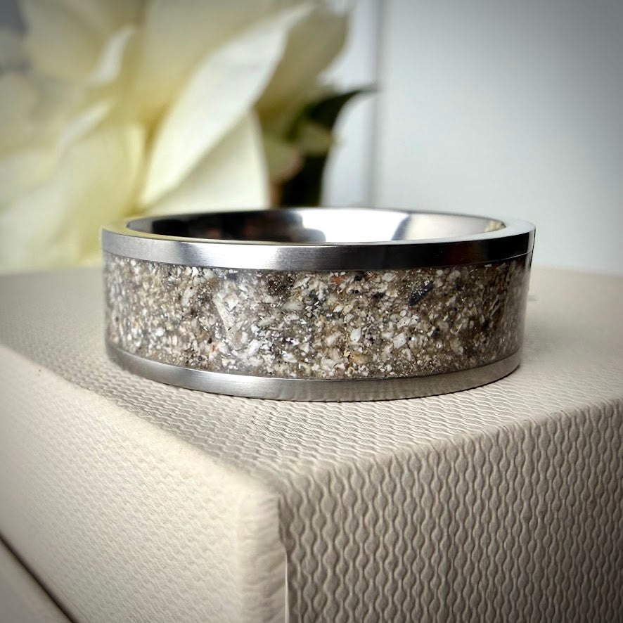 Titanium 8mm Channel Memorial Ring