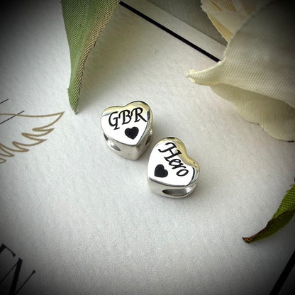 Sterling Silver Heart Bracelet Memorial Charm