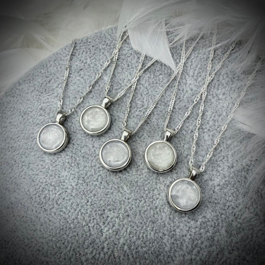 Sterling Silver 12mm Round Memorial Pendant