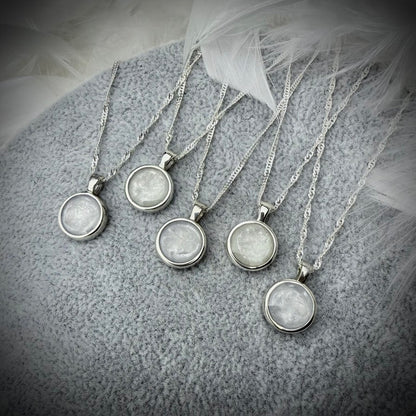 Sterling Silver 12mm Round Memorial Pendant