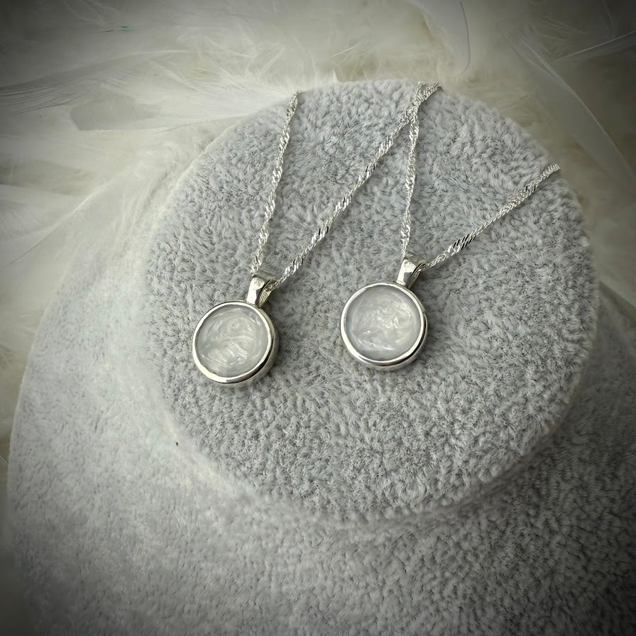 Sterling Silver 12mm Round Memorial Pendant