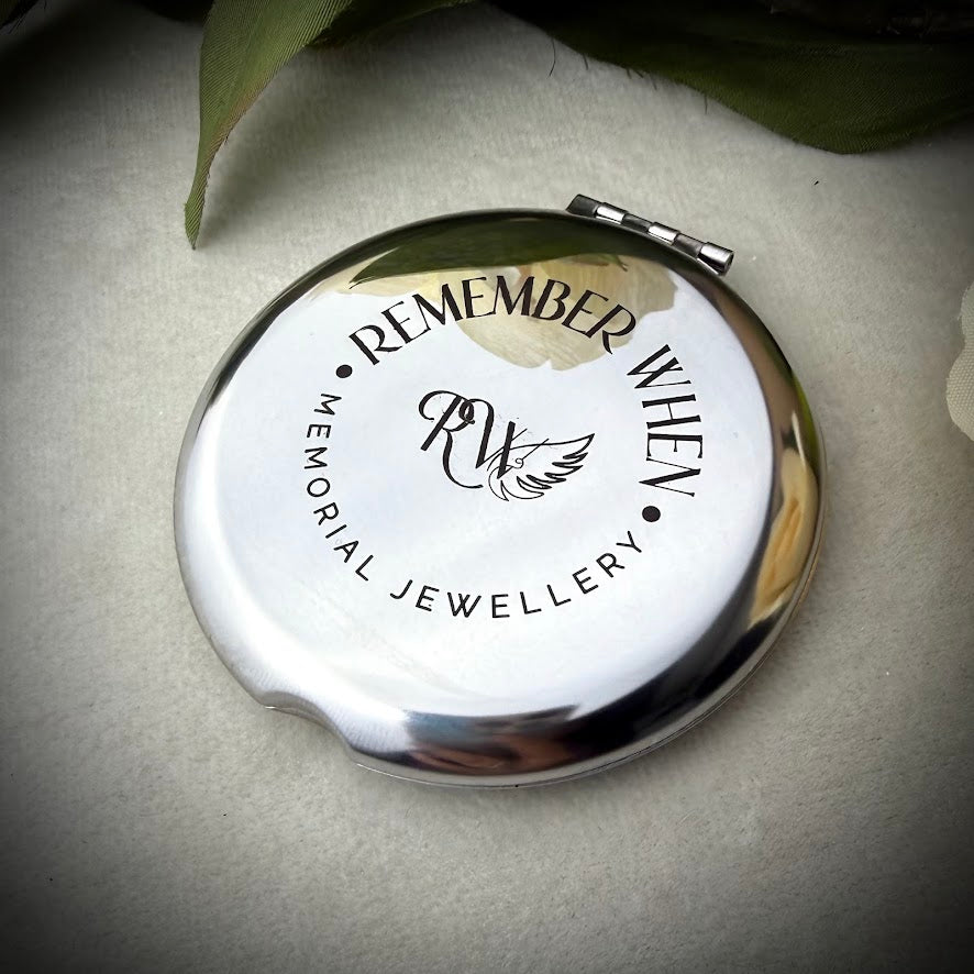 Engraved Stainless Keepsake Compact Mirror