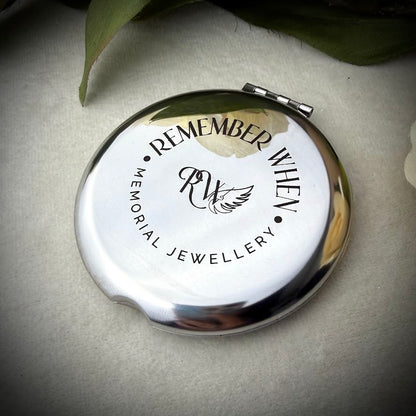 Engraved Stainless Keepsake Compact Mirror