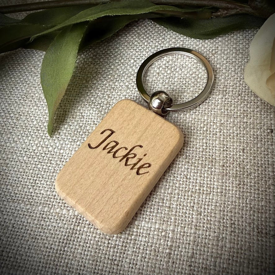 Engraved Wooden Keepsake Keyring