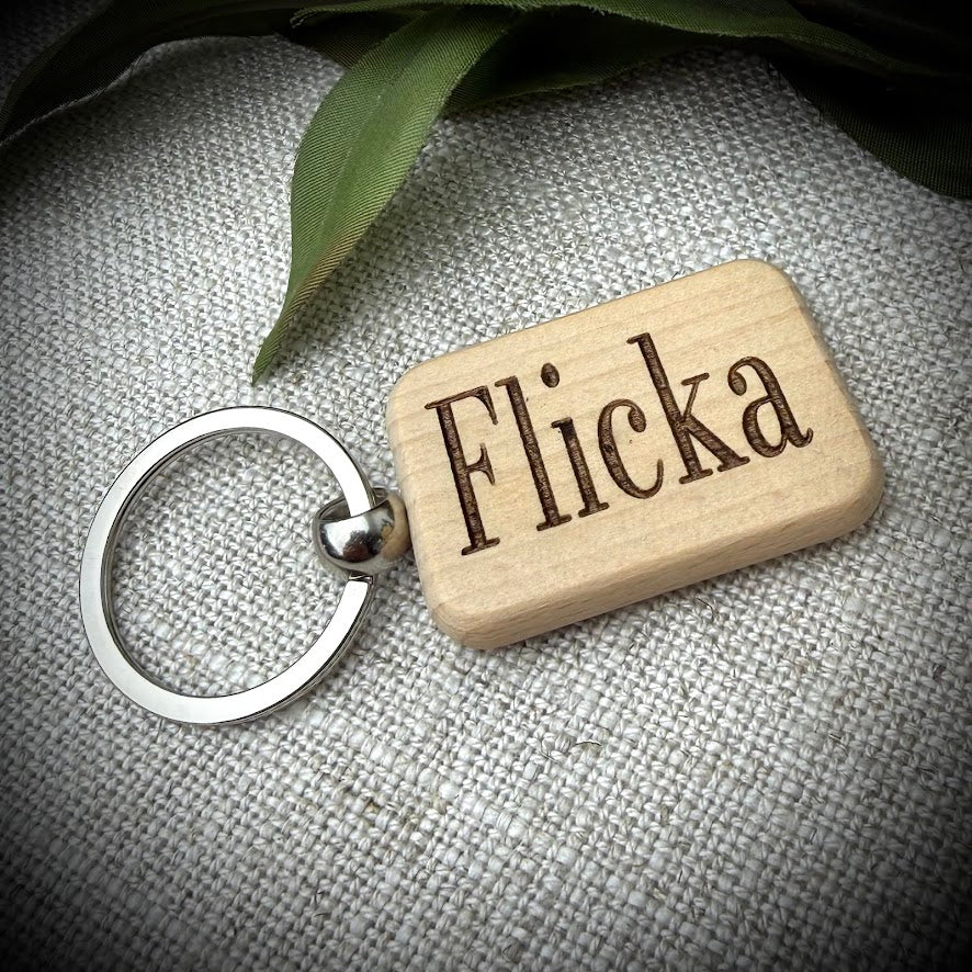 Engraved Wooden Keepsake Keyring