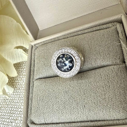 Sterling Silver Crystal Round Bracelet Memorial Charm