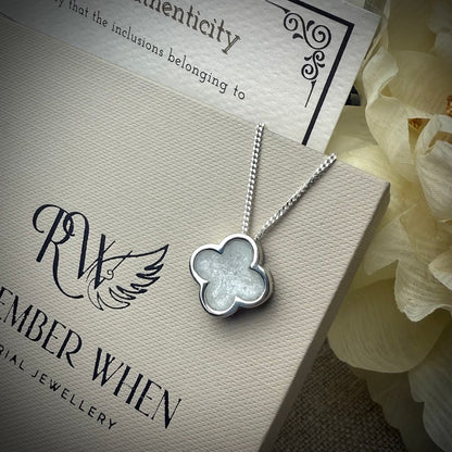 Sterling Silver Clover Memorial Pendant