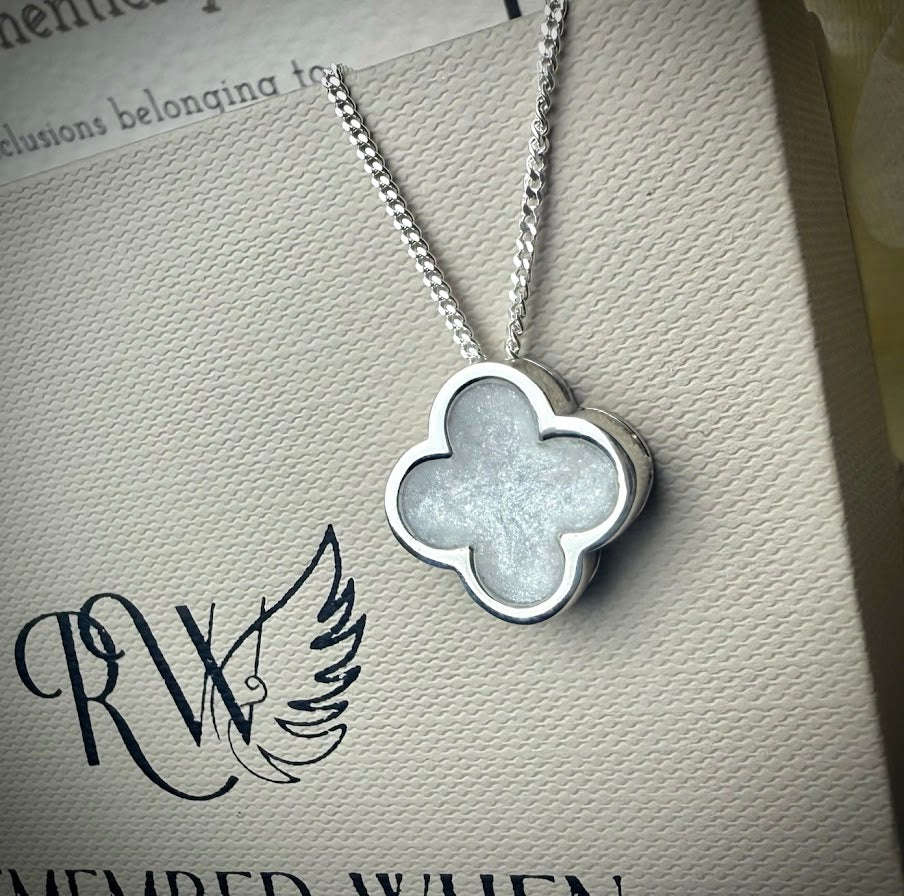 Sterling Silver Clover Memorial Pendant