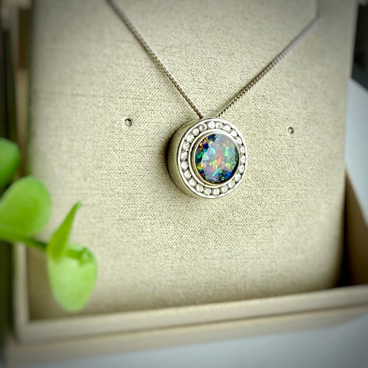Sterling Silver Floating Halo Memorial Pendant