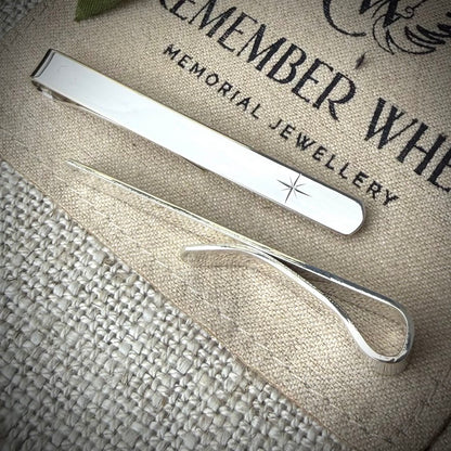Sterling Silver Engraved Tie Slide