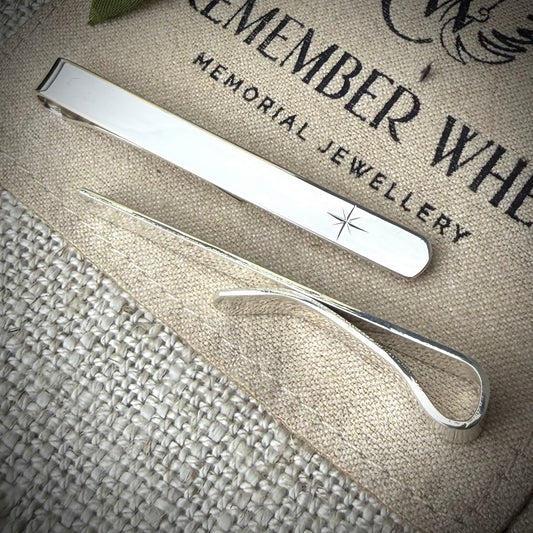 Sterling Silver Engraved Tie Slide