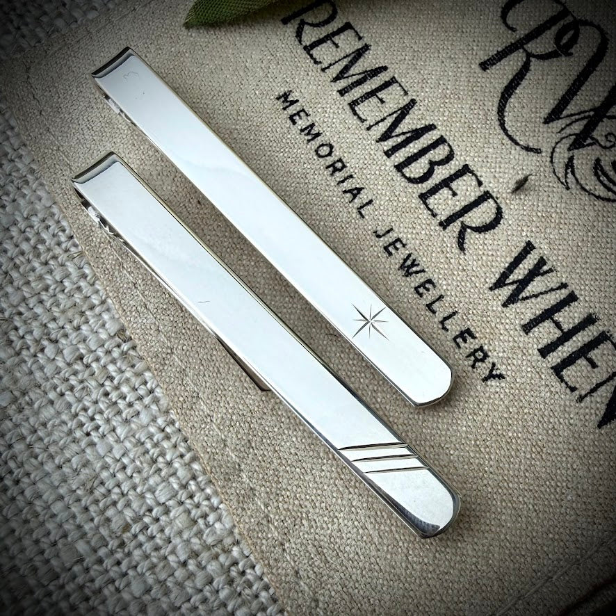 Sterling Silver Engraved Tie Slide